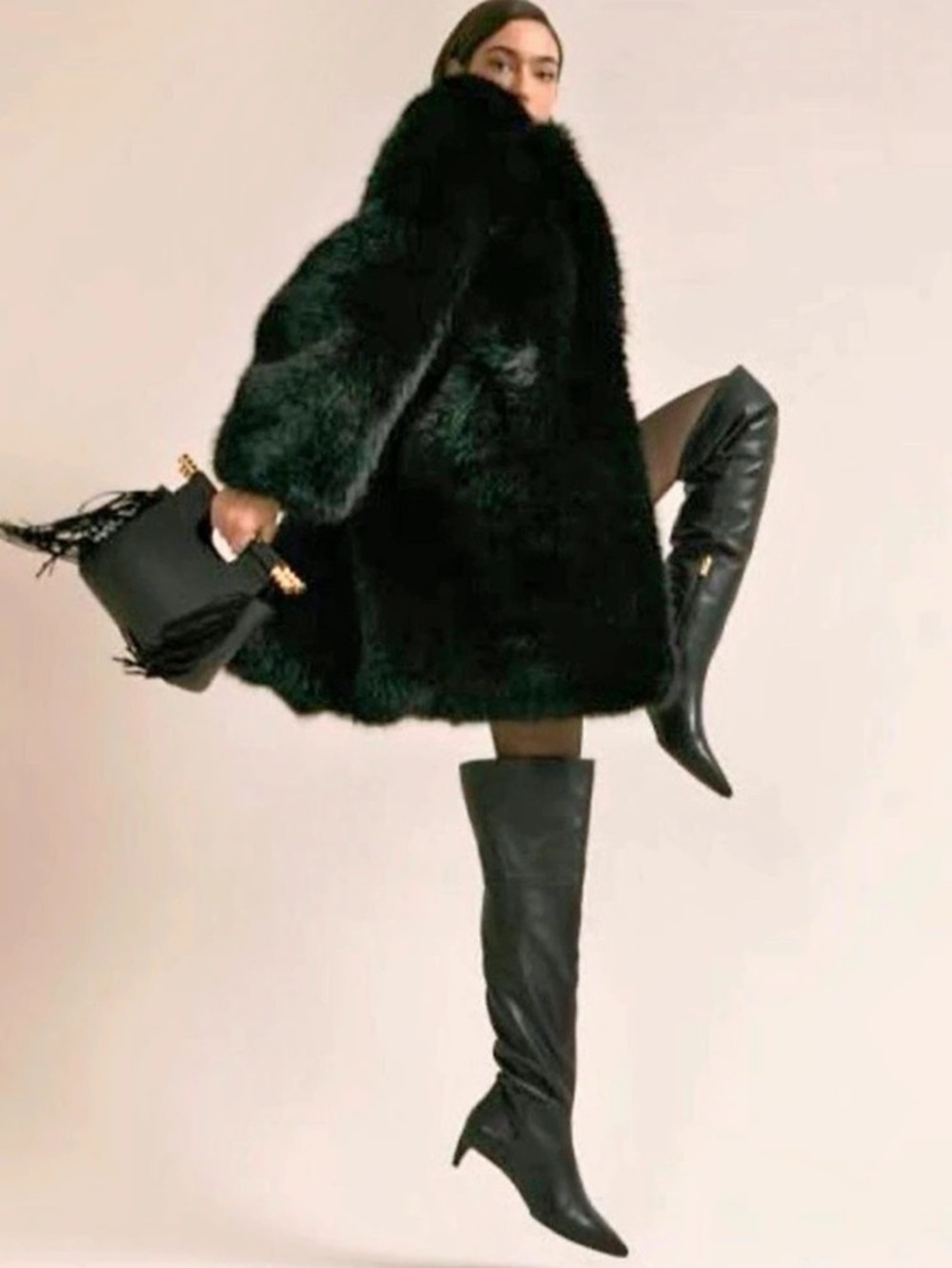 Vince Camuto Iana Black Leather Over-the-Knee Boots Size 8 NWT